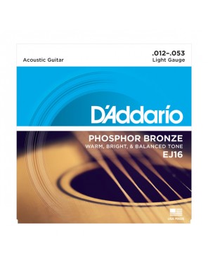 Струны D'addario для ак.гит. EJ16  (12-53)