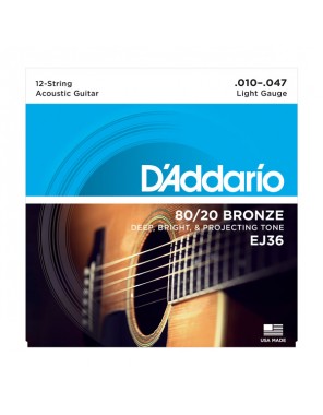 Струны D'addario для ак.гит. EJ36  12стр,(10-47)