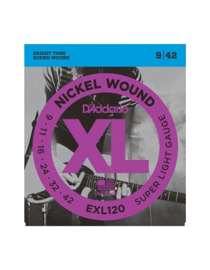Струны D'addario для эл.гит. EXL120  (9-42)