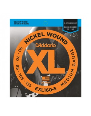 Струны D'addario для басгит. EXL160-5  5стр,(50-135)