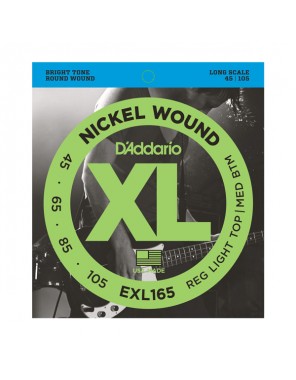 Струны D'addario для басгит. EXL165  4стр,(45-105)