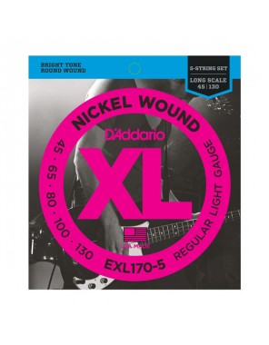 Струны D'addario для басгит. EXL170-5  5стр,(45-130)