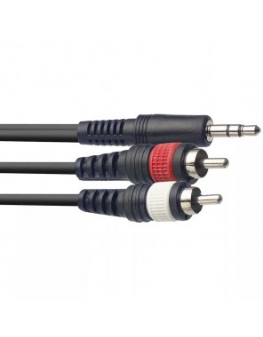 Кабель Stagg мини стереоджек/тюльпан RCA SYC1/MPSB2CM E